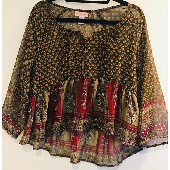 Band Of Gypsies Women Blouse Sz Medium - Picture 1 of 4